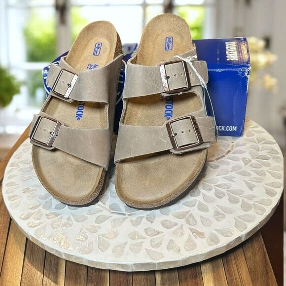 Birkenstock Arizona BS Leather Tobacco Brown Sandals Size EU 40 Regular Fit NIB - Picture 2 of 12